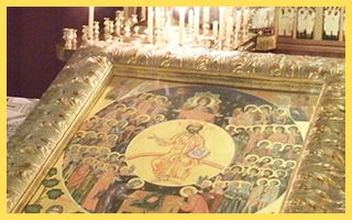 The icon of our patronal feast was received on the Sunday of Orthodoxy